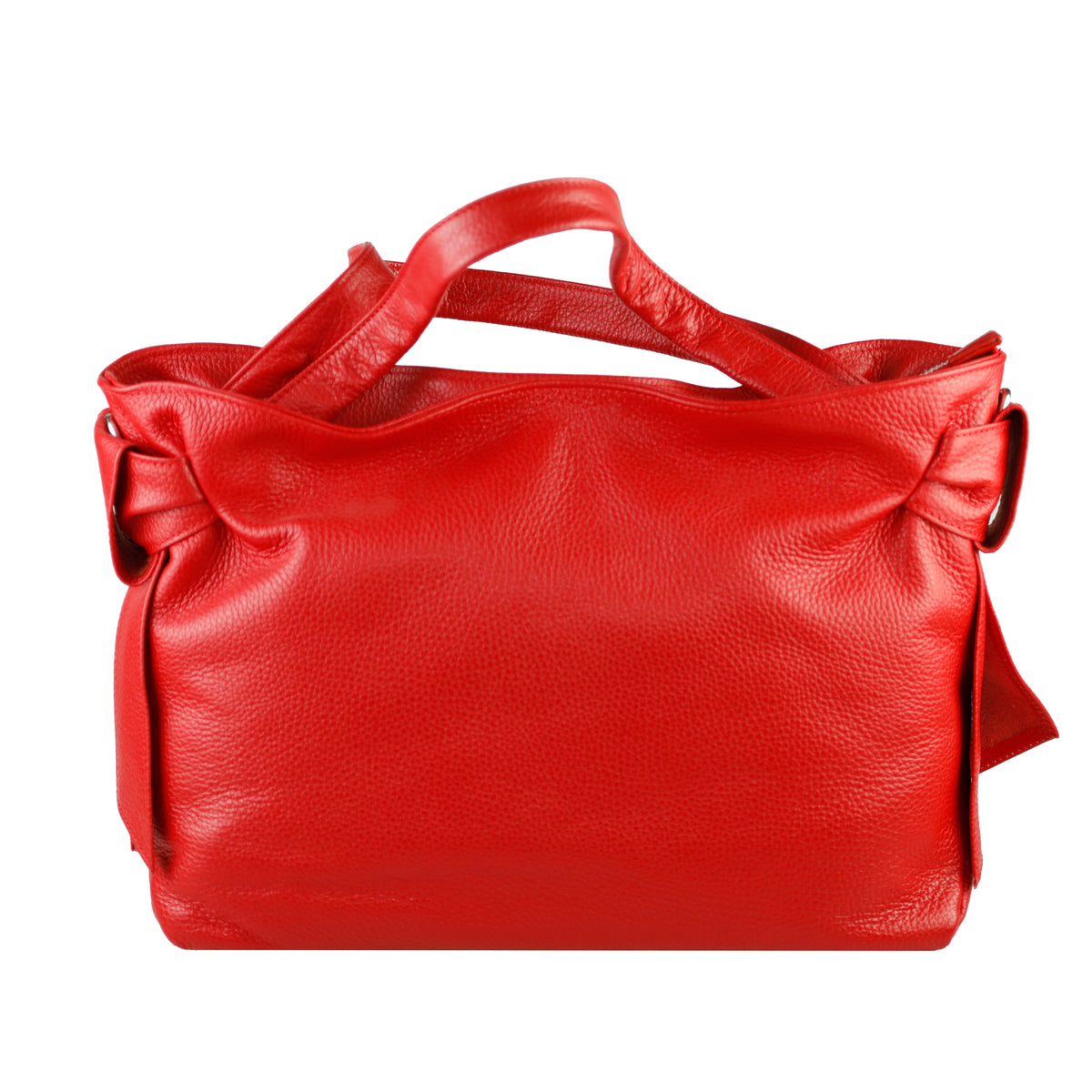 Valentina — Red Italian Leather Tote Bag