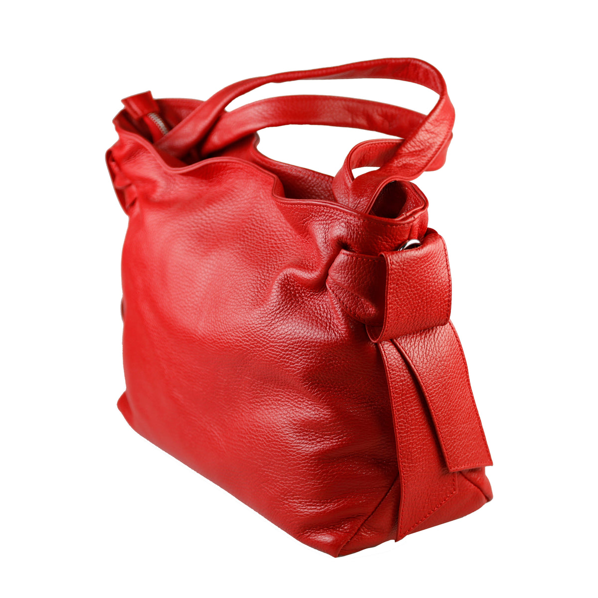 Valentina — Red Italian Leather Tote Bag