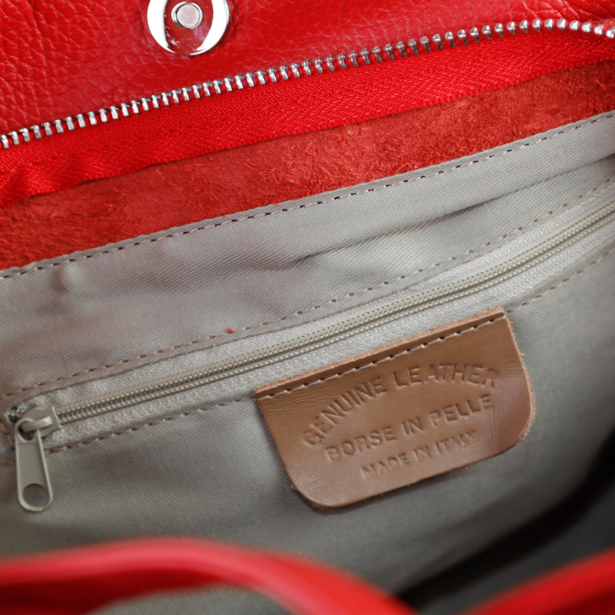 Valentina — Red Italian Leather Tote Bag