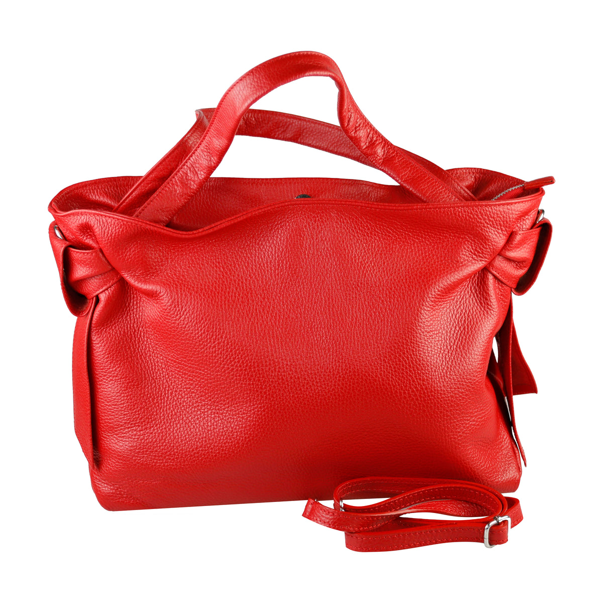 Valentina — Red Italian Leather Tote Bag