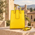 Vittoria — Yellow Italian Leather Tote Bag