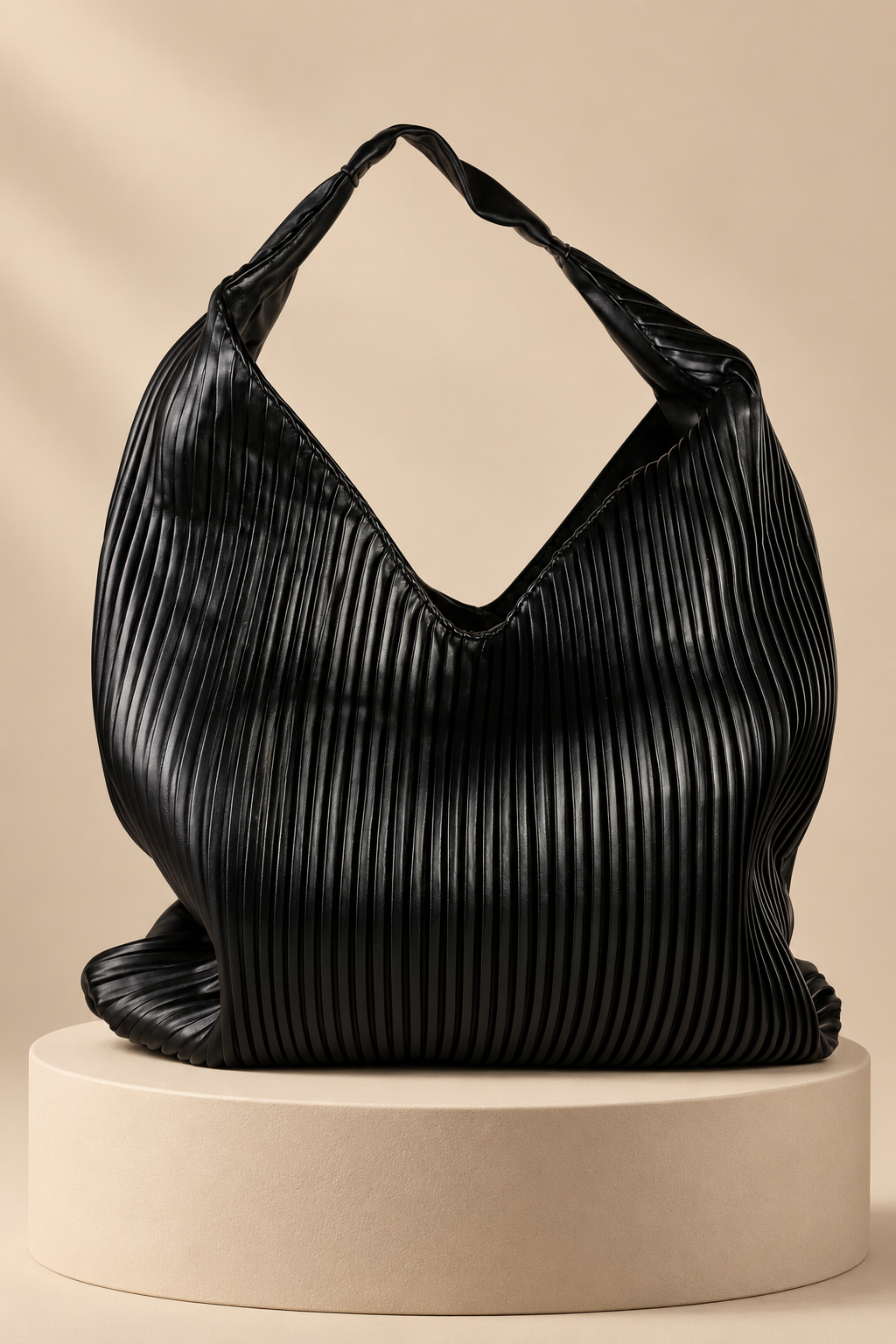 Isabella — Black Italian-Made Hobo Bag