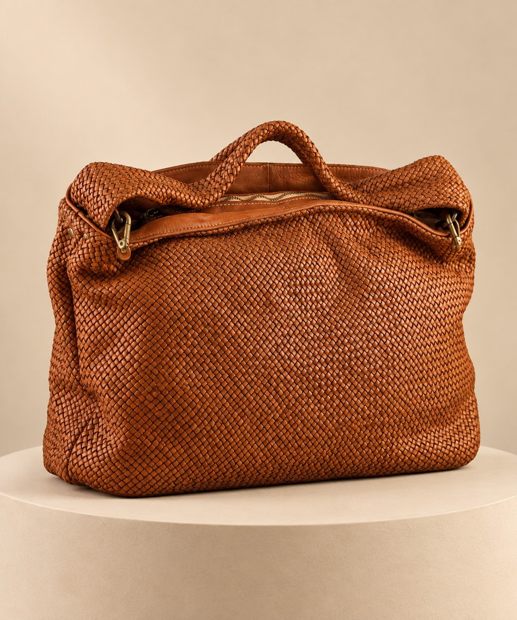 Caterina — Woven Italian Leather Hobo Bag