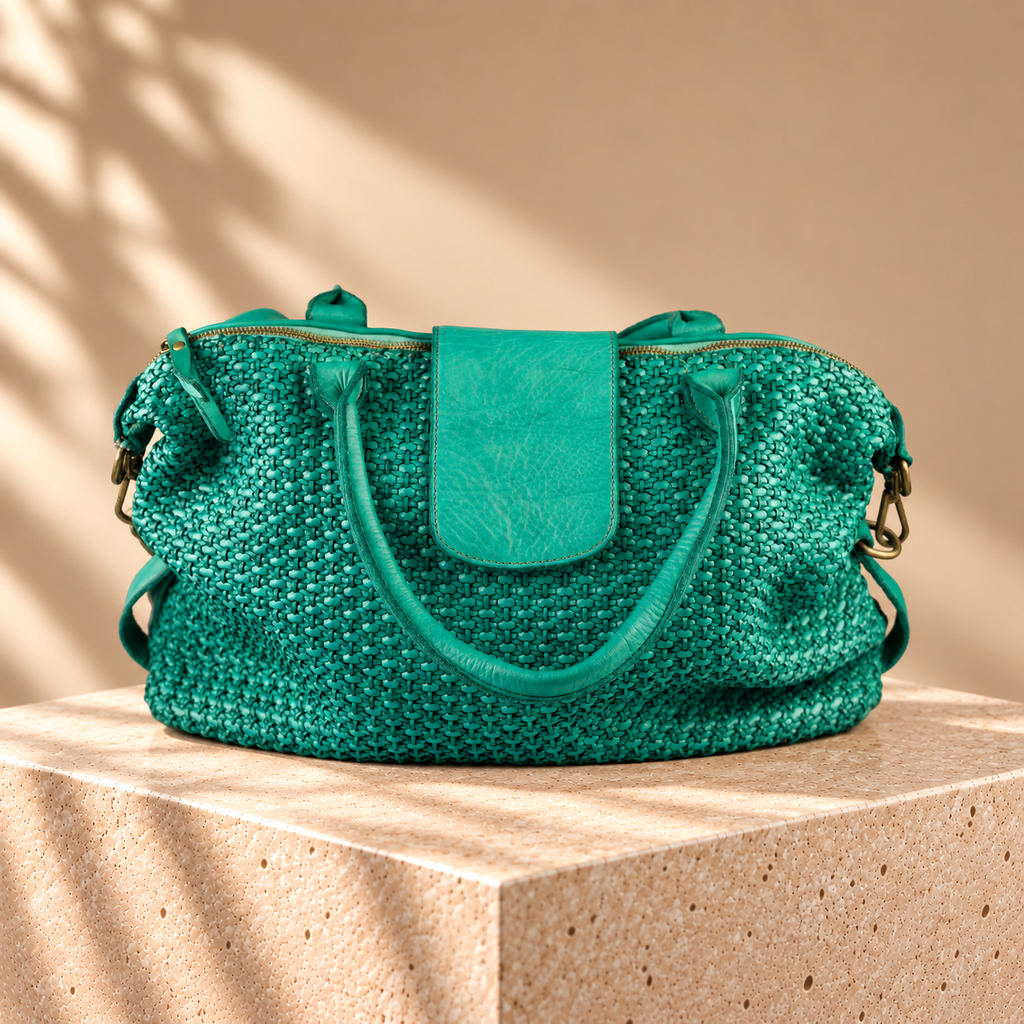 Esmeralda — Woven Italian Leather Handbag