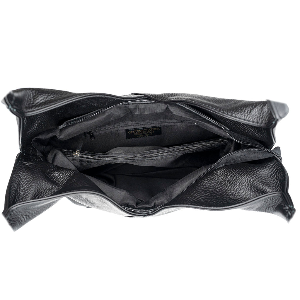 Emilia — Black Italian Leather Hobo Bag