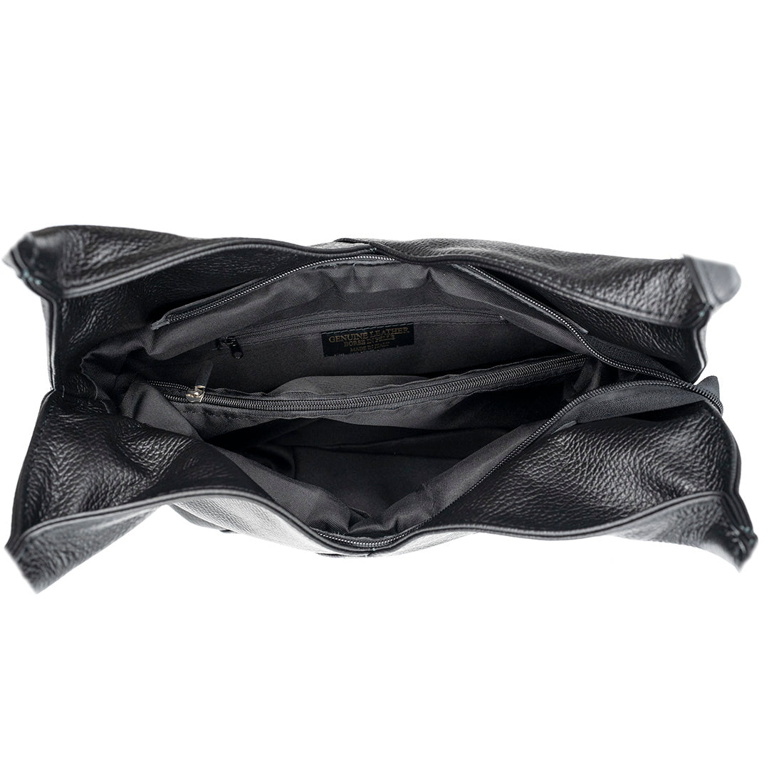 Emilia — Black Italian Leather Hobo Bag