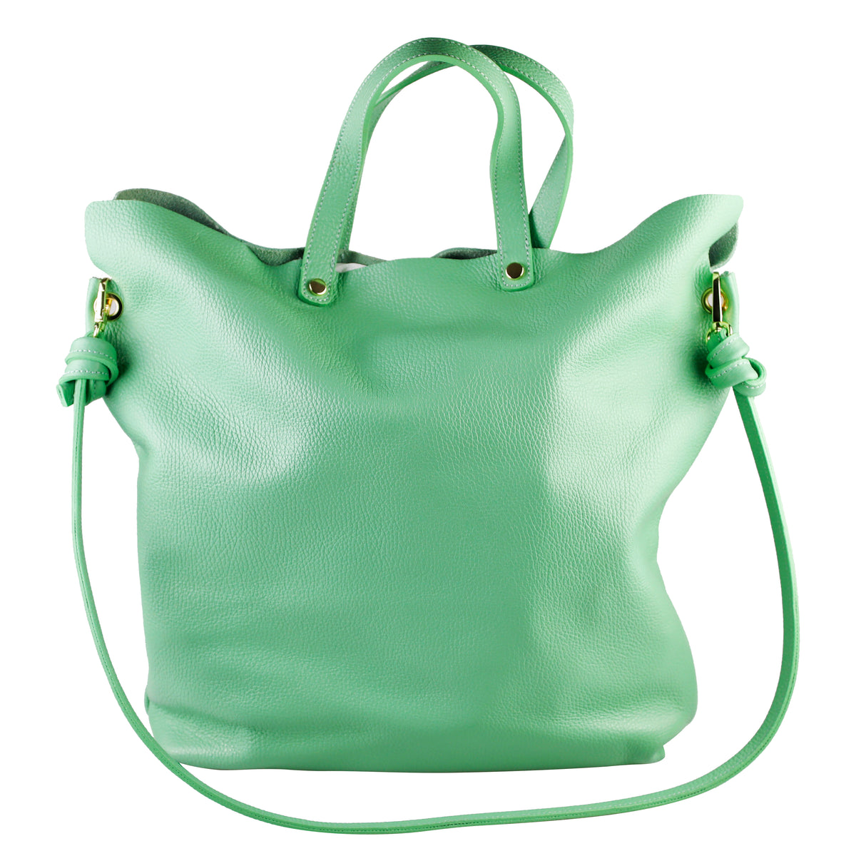 Jasmine — Mint Green Italian Leather Tote