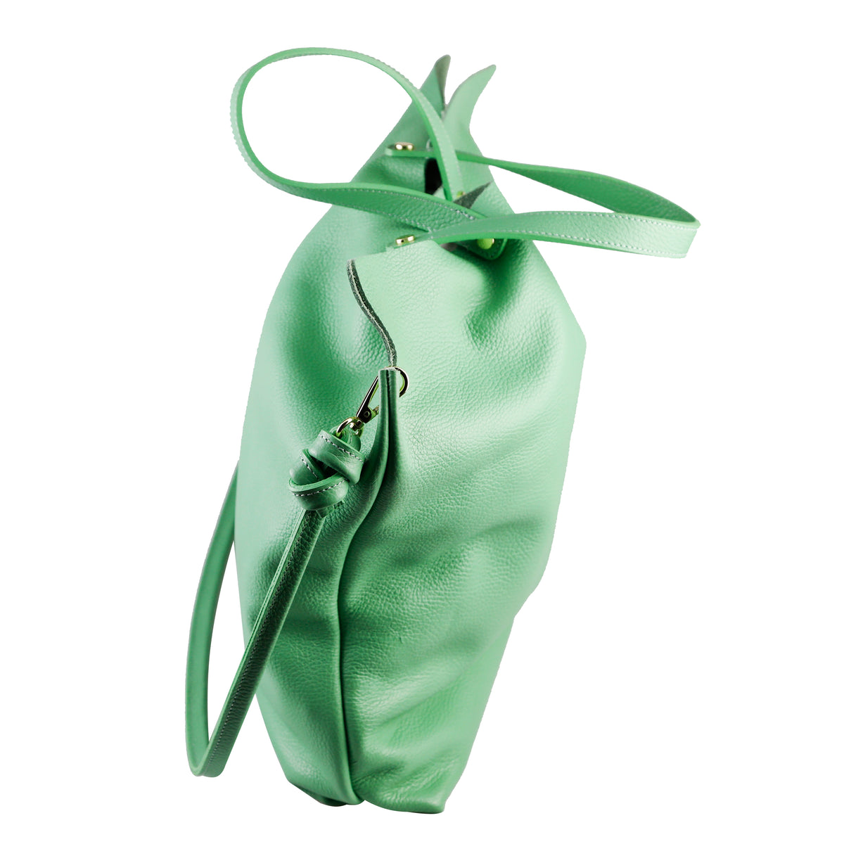 Jasmine — Mint Green Italian Leather Tote