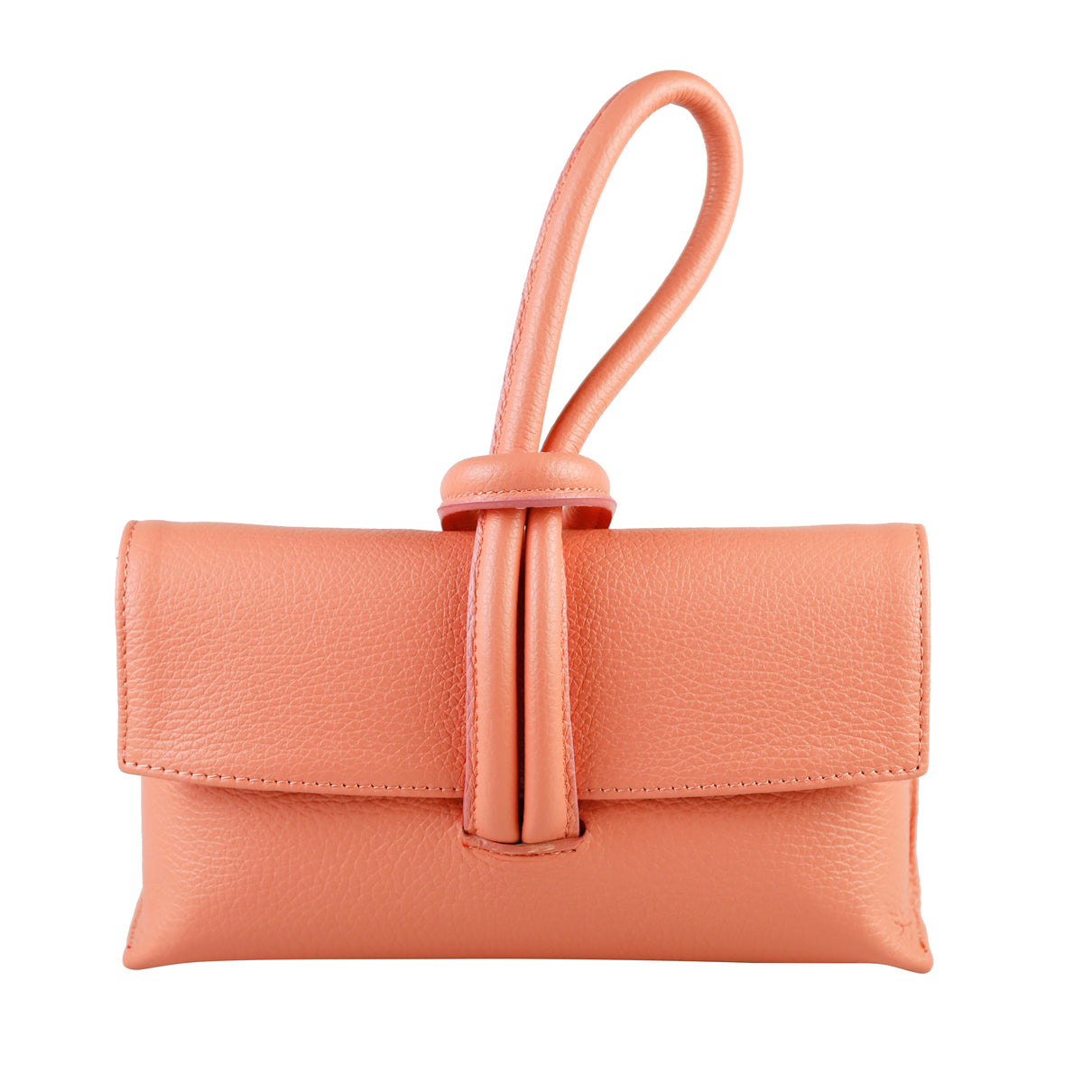 Beatrice — Coral Italian Leather Clutch