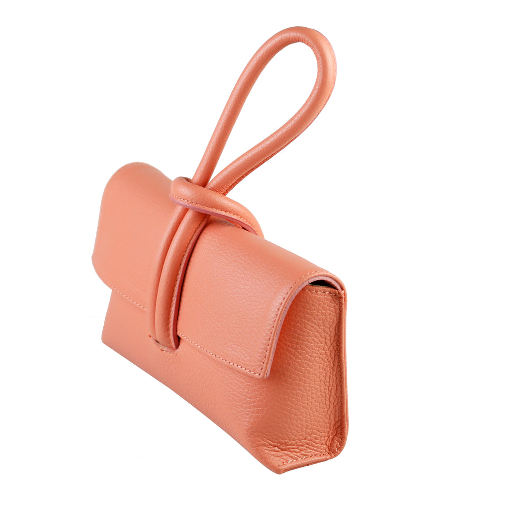 Beatrice — Coral Italian Leather Clutch