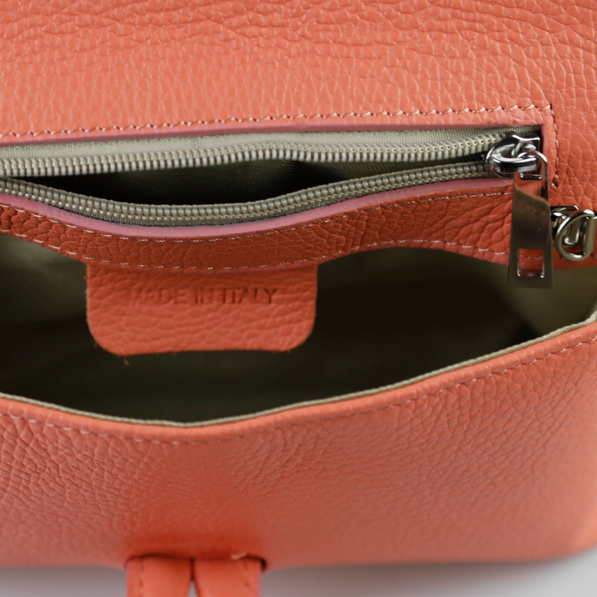 Beatrice — Coral Italian Leather Clutch