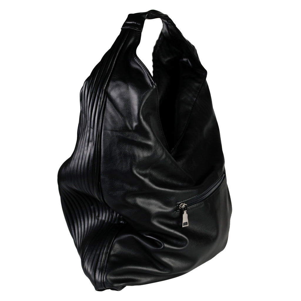Isabella — Black Italian-Made Hobo Bag