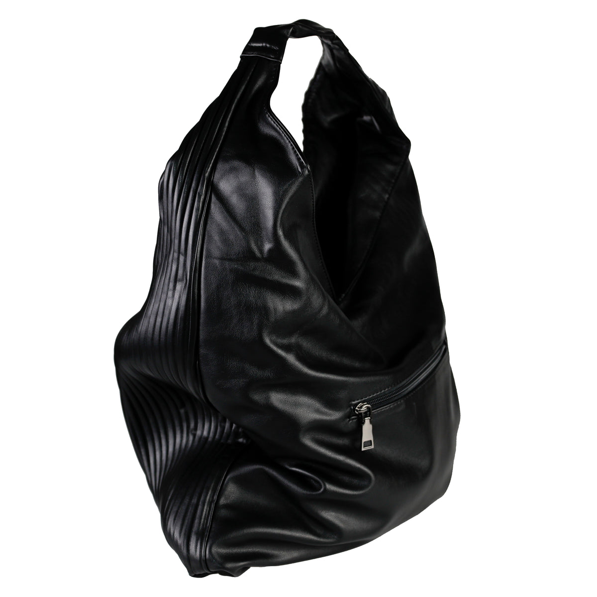 Isabella — Black Italian-Made Hobo Bag