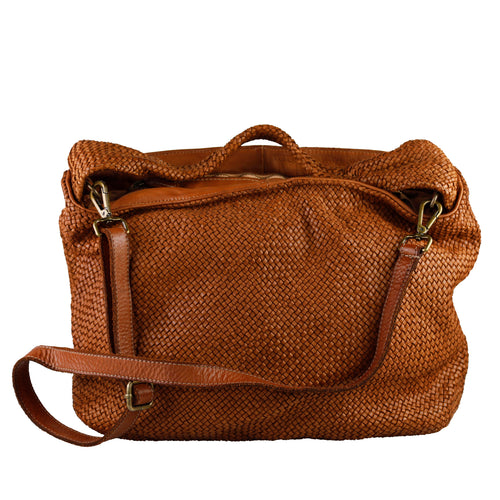 Caterina — Woven Italian Leather Hobo Bag