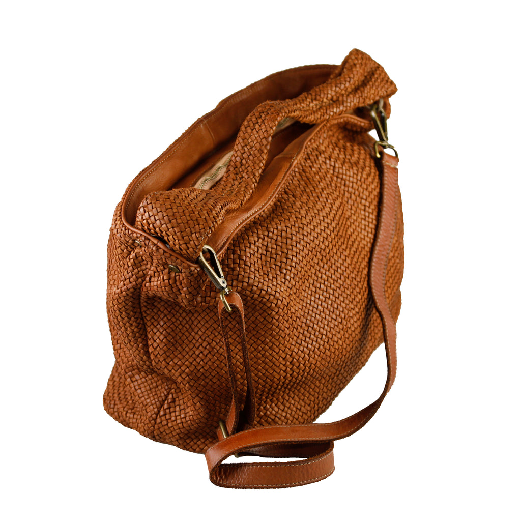 Caterina — Woven Italian Leather Hobo Bag