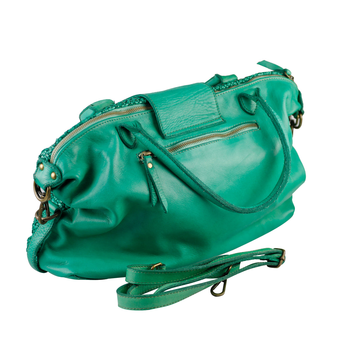 Esmeralda — Woven Italian Leather Handbag